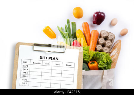 PLAN D'ALIMENTATION saine alimentation, régimes, minceur et perte de poids concept Banque D'Images
