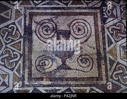 DETALLE DEL MOSAICO DEL DIOS PAN - SIGLO II. Lieu : CASA DE LA CONDESA DE LEBRIJA, Sevilla, Séville. Banque D'Images