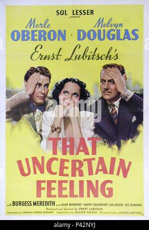 Titre original : que le sentiment d'incertitude. Titre en anglais : que le sentiment d'incertitude. Directeur de film : Ernst Lubitsch. Année : 1941. Credit : United Artists / Album Banque D'Images