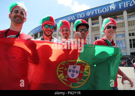 Stade Luzhniki, Moscou, Russie. 17 Juin, 2018. FIFA Coupe du Monde de Football, le groupe B, le Portugal et le Mexique ; Fans de Portugal : Action Crédit Plus Sport/Alamy Live News Banque D'Images