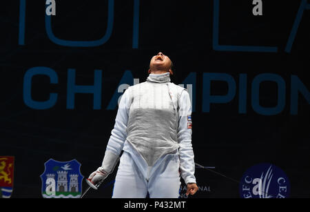 Novi Sad, Serbie. 20 juin 2018 escrime européenne championshio for womens Womens fleuret féminin par équipes Finale. Équipe d'Italie a gagné la médaille d'or, l'Italie a battu en finale de l'équipe Russie,équipe de France a remporté la médaille de bronze. Pour l'Italie a joué cini Chiara,Arianna Errigo,Mancini Camila et Volpi Alice Nenad Mihajlovic photo Credit : Nenad Mihajlovic/Alamy Live News Banque D'Images