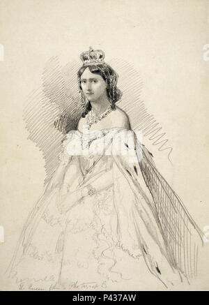 Thomas George Housman - Etude pour 'le couronnement de la le roi de Prusse" 18 octobre 1861 - La Reine Augusta de Prusse Banque D'Images