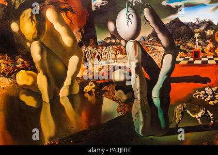 La peinture intitulée 'Metamorphosis de Narcisse' par Salvador Dali datée 1937 Banque D'Images