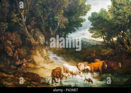 La peinture intitulée "L'Abreuvoir" de Thomas Gainsborough daté 1777 Banque D'Images