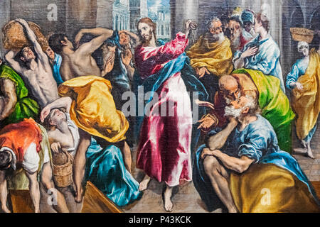 La peinture du Christ conduisant les marchands du Temple par El Greco daté 1600 Banque D'Images