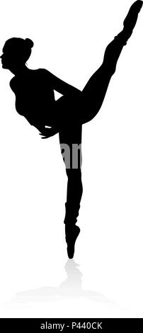 Ballet Dancer Dancing Silhouette Illustration de Vecteur