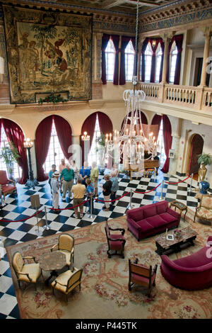 Intérieur de Ca d'Zan, l'hôtel particulier de la Renaissance méditerranéenne, propriétaire du cirque et d'art John Ringling et sa femme Mable, Sarasota, Floride. Banque D'Images