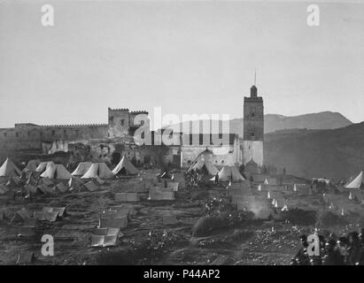 SERRALLO EN CEUTA DURANTE LA CAMPAÑA DE L'Afrique - 1860. Auteur : Enrique Facio (xixe s.). Emplacement : PALACIO REAL-BIBLIOTECA, MADRID, ESPAGNE. Banque D'Images