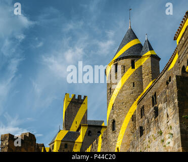 Carcassonne, une ville dans le sud de la France, est un site du patrimoine mondial de l'UNESCO célèbre pour sa citadelle médiévale Banque D'Images