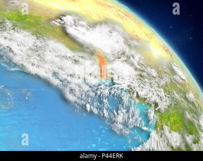 Illustration du Togo comme vu de l'orbite de la Terre. 3D illustration. Éléments de cette image fournie par la NASA. Banque D'Images