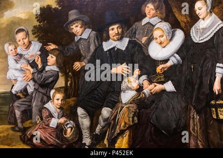 Peinture d'un groupe familial dans un paysage par Frans Hals daté 1647 Banque D'Images