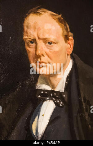 Portrait de Sir Winston Churchill par Sir William Orpen daté 1916 Banque D'Images