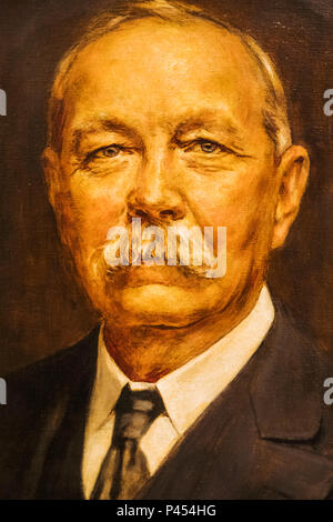 Portrait d'Arthur Conan Doyle par Henry Gates daté 1927 Banque D'Images