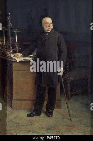 RETRATO DE ESTANISLAO URQUIJO LANDALUCE -MARQUES DE URQUIJO - SIGLO XIX. Auteur : Alejandro Ferrant y Fischermans (1843-1917) (copie). Emplacement : FUNDACION Santander Central Hispano, MADRID, ESPAGNE. Banque D'Images