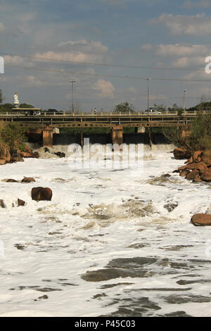 TietÃª Rio, Barragem e Usina de Porto, GÃ³es Cidade de Salto. SALTO/SP, Brasil 20/09/2013. (Foto : Celio Coscia / Fotoarena) Banque D'Images