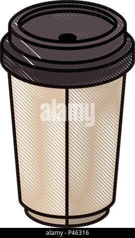 Tasse de café icône isométrique en plastique Illustration de Vecteur