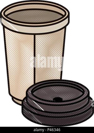 Tasse de café icône isométrique en plastique Illustration de Vecteur