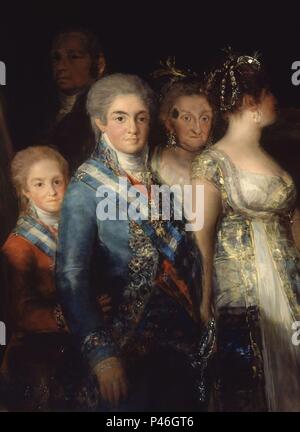 'La famille de Carlos IV" (détail), 1800, huile sur toile, P00726. Auteur : Francisco de Goya (1746-1828). Emplacement : Museo del Prado-PINTURA, MADRID, ESPAGNE. Banque D'Images