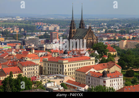 République tchèque, Brno, ville, vue générale, Saint Pierre et Saint Paul, de la Cathédrale Banque D'Images