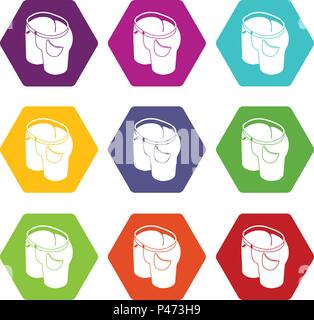 Jeans Fashion icons set 9 vector Illustration de Vecteur