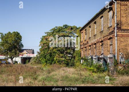 Berlin, Allemagne, l'ancien bâtiment de l'ancienne usine le Glasblaeser Stralau à Berlin-Friedrichshain Banque D'Images