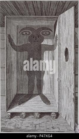 VIAJE AL ESTRECHO DE JUAN DE FUCA - RELACION del Viaje hecho por las Goletas SUTIL Y MEXICANA EN 1792 - ORATORIO DEL à baleines de Nutka. Emplacement : BIBLIOTECA NACIONAL-COLECCION, MADRID, ESPAGNE. Banque D'Images