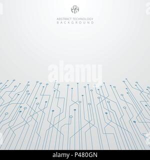 Résumé du point de vue du conseil de la technologie du circuit bleu sur fond blanc. Vector illustration Illustration de Vecteur