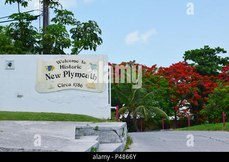 New Plymouth, Green Turtle Cay aux Bahamas Banque D'Images