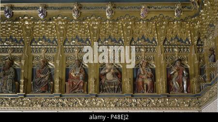 SALA DE LOS REYES - Bermudo III FERNANDO JE SANCHA III SANCHO II ALONSO VI. Emplacement : ALCAZAR-intérieur, Segovia, Espagne. Banque D'Images