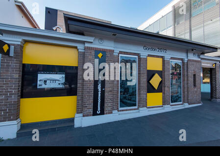 Le premier bureau de poste construit à cet effet dans la banlieue de Sydney Gordon 2072. Construit à la fin des années 1890 et aujourd'hui convertie en un Commonwealth Bank branch Banque D'Images