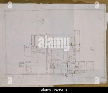 PLANO-CONVENTO. Emplacement : ARCHIVO HISTORICO NACIONAL-COLECCION, MADRID, ESPAGNE. Banque D'Images