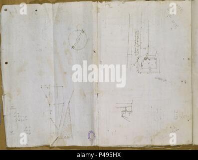 PLANO-CONTROLE DE murailles. Emplacement : ARCHIVO HISTORICO NACIONAL-COLECCION, MADRID, ESPAGNE. Banque D'Images