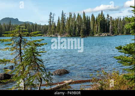 Taylor Lake, près de la crête de l'Oregon Cascades. La montagne dans la distance est probablement Charlton Butte. Quatre roues motrices est nécessaire pour obtenir son Banque D'Images