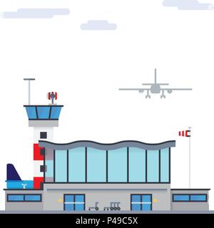Icône vecteur isolé des bâtiments de l'aéroport moderne Illustration de Vecteur