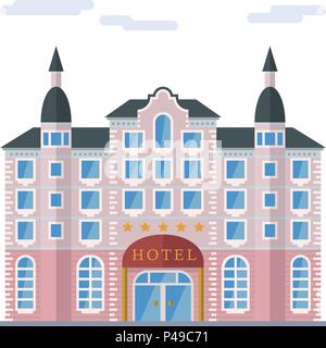 Icône vecteur isolé du grand bâtiment de l'hôtel baroque Illustration de Vecteur