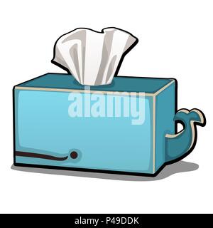 Boîte de serviette en forme d'une baleine isolé sur fond blanc. Cartoon Vector illustration close-up. Illustration de Vecteur
