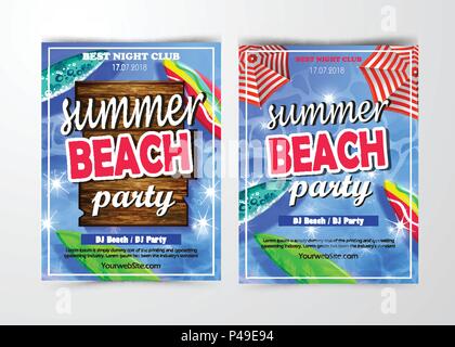 Summer Beach Party Template Illustration de Vecteur