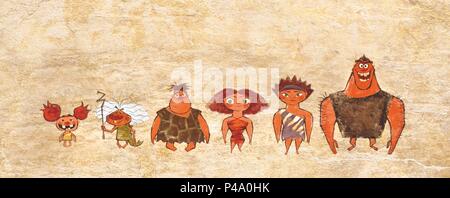 Titre original : LES CROODS. Titre en anglais : LES CROODS. Directeur de film : KIRK DE MICCO et Chris Sanders. Année : 2013. Credit : Dreamworks Animation / Album Banque D'Images