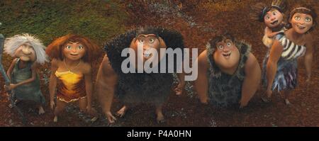 Titre original : LES CROODS. Titre en anglais : LES CROODS. Directeur de film : KIRK DE MICCO et Chris Sanders. Année : 2013. Credit : Dreamworks Animation / Album Banque D'Images