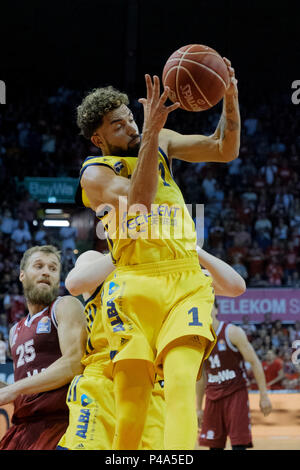 Munich, Allemagne. 16 Juin, 2018. Joshiko SAIBOU (#  1, B). Basket-ball, basket-ball Bayern Munich (FCB) - Alba Berlin (B), basket-ball, finale, BBL Bundesliga 5.Spiel, saison 2017-2018, le 16/06/2018 à Muenchen/AUDIDOME/Allemagne. Utilisation dans le monde entier | Credit : dpa/Alamy Live News Banque D'Images