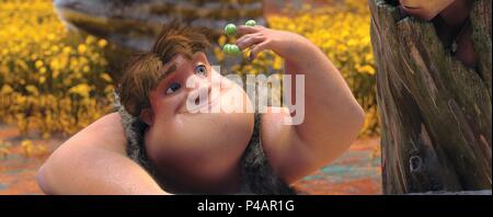 Titre original : LES CROODS. Titre en anglais : LES CROODS. Directeur de film : KIRK DE MICCO et Chris Sanders. Année : 2013. Credit : Dreamworks Animation / Album Banque D'Images