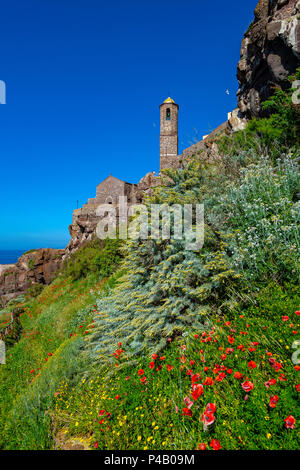 Italie Sardaigne Anglona Castelsardo,Cathédrale de Saint Antoine l'Abbé,tour de la cloche, Banque D'Images