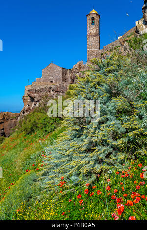 Italie Sardaigne Anglona Castelsardo,Cathédrale de Saint Antoine l'Abbé,tour de la cloche, Banque D'Images