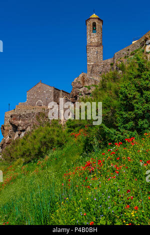 Italie Sardaigne Anglona Castelsardo,Cathédrale de Saint Antoine l'Abbé,tour de la cloche, Banque D'Images