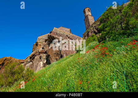 Italie Sardaigne Anglona Castelsardo,Cathédrale de Saint Antoine l'Abbé,tour de la cloche, Banque D'Images