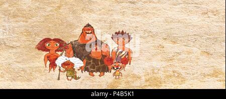 Titre original : LES CROODS. Titre en anglais : LES CROODS. Directeur de film : KIRK DE MICCO et Chris Sanders. Année : 2013. Credit : Dreamworks Animation / Album Banque D'Images