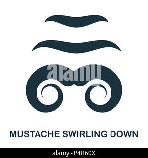 Icône d'tourbillonnant moustache. Icône de style plat design. L'ASSURANCE-CHÔMAGE. Illustration de l'icône vers le bas tourbillonnant moustache. Les pictogrammes isolé sur blanc. Prêt à utiliser dans la conception de sites web, applications, logiciel, imprimer. Banque D'Images