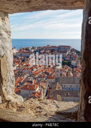 La Croatie, Istrie, Dubrovnik, vue depuis la Tour Minceta Banque D'Images