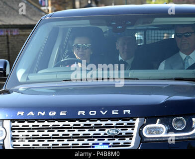 Parmi les invités à la réception de mariage du prince Harry et Meghan Markle comprend : la princesse Anne Où : Datchett, Berkshire, Royaume-Uni Quand : 19 mai 2018 Crédit : Steve Finn/WENN Banque D'Images