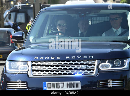 Parmi les invités à la réception de mariage du prince Harry et Meghan Markle comprend : la princesse Anne Où : Datchett, Berkshire, Royaume-Uni Quand : 19 mai 2018 Crédit : Steve Finn/WENN Banque D'Images